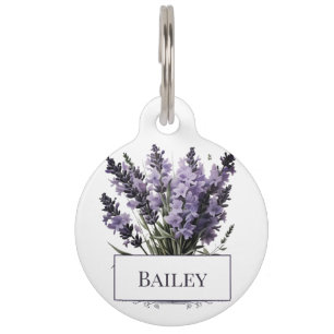 Wasserfarbe Lavender Bouquet Personalisiert Haustiermarke