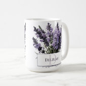 Wasserfarbe Lavender Bouquet Personalisiert Kaffeetasse (VorderseiteRechts)