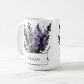 Wasserfarbe Lavender Bouquet Personalisiert Kaffeetasse (Vorderseite Links)