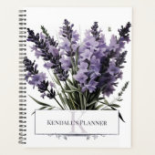 Wasserfarbe Lavender Bouquet Personalisiert Planer (Vorderseite)