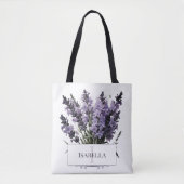 Wasserfarbe Lavender Bouquet Personalisiert Tasche (Vorderseite)