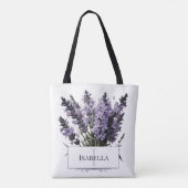 Wasserfarbe Lavender Bouquet Personalisiert Tasche (Rückseite)