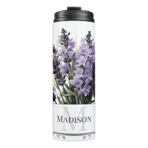 Wasserfarbe Lavender Bouquet Personalisiert Thermosbecher