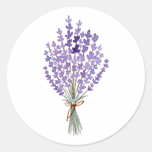 Wasserfarbe Lavender Bouquet Runder Aufkleber (Vorderseite)