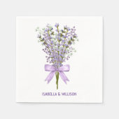 Wasserfarbe Lavender Bouquet Serviette (Vorderseite)