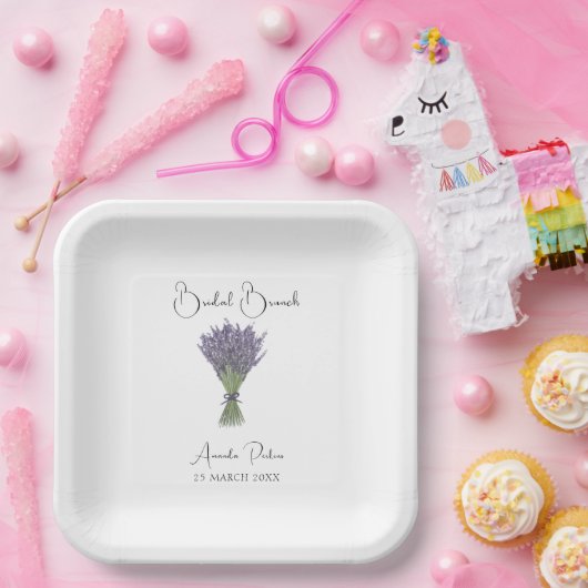 Wasserfarbe Lavender Bridal Brunch Pappteller (Party)