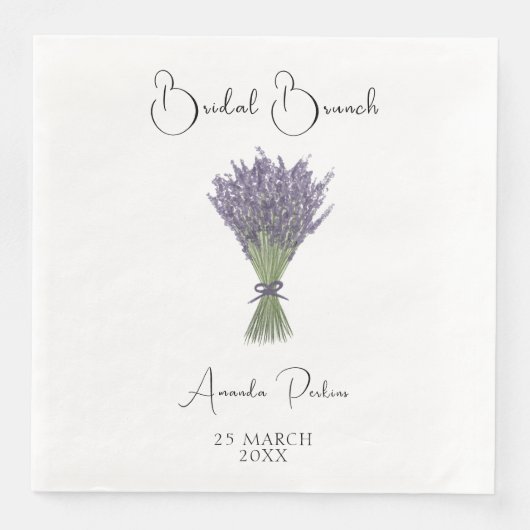 Wasserfarbe Lavender Bridal Brunch Serviette (Vorderseite)