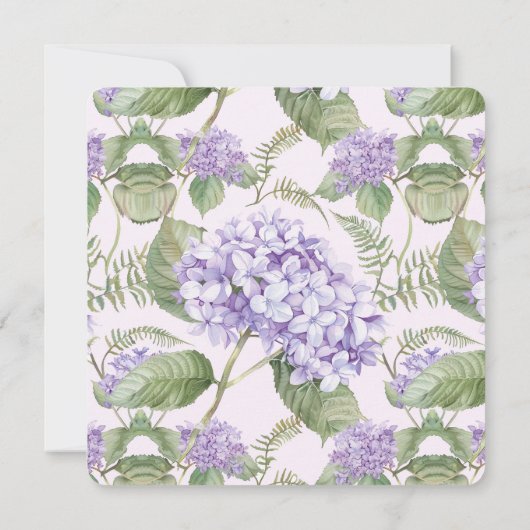 Wasserfarbe Lavender Hydrangea Wedding Bridesmaid Einladung (Rückseite)