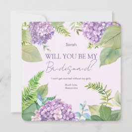 Wasserfarbe Lavender Hydrangea Wedding Bridesmaid Einladung