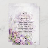 Wasserfarbe Lavender Peony Begleitkarte (Vorne/Hinten)