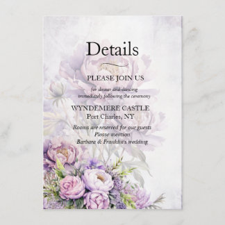 Wasserfarbe Lavender Peony Begleitkarte