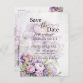 Wasserfarbe Lavender Peony Save the Date Postkarte (Vorne/Hinten)