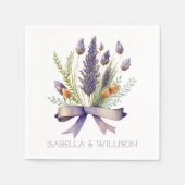 Wasserfarbe Lavenders Bouquet Wedding Serviette (Vorderseite)