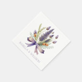 Wasserfarbe Lavenders Bouquet Wedding Serviette (Ecke)