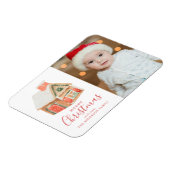 Wasserfarbe Lebkuchen Haus Frohe Weihnachten Foto Magnet (Linke Seite)