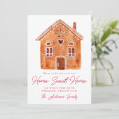 Wasserfarbe Lebkuchen Holiday Moving Ankündigung (Stehend Vorderseite)