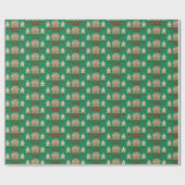 Wasserfarbe Lebkuchen Süße Weihnachtswünsche Geschenkpapier (Flach)