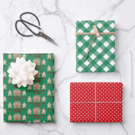 Wasserfarbe Lebkuchen Süße Weihnachtswünsche Geschenkpapier Set