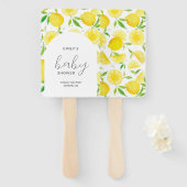 Wasserfarbe Lemon Babydusche Hand Fan Fächer (Vorne und Hinten)