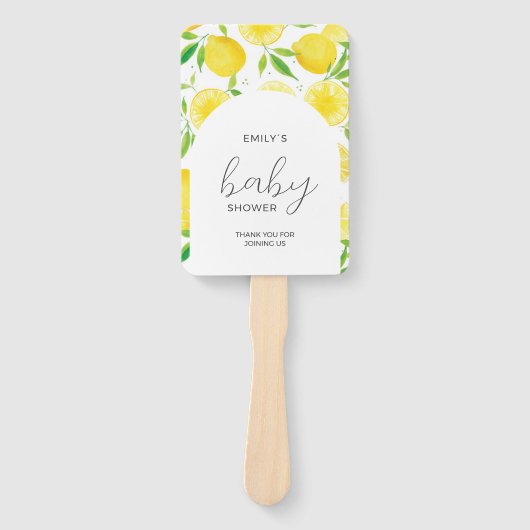 Wasserfarbe Lemon Babydusche Hand Fan Fächer (Vorderseite)
