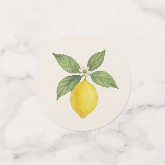 Wasserfarbe Lemon Birthday Konfetti (Klein Vorderseite)