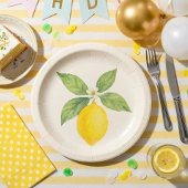 Wasserfarbe Lemon Birthday Pappteller