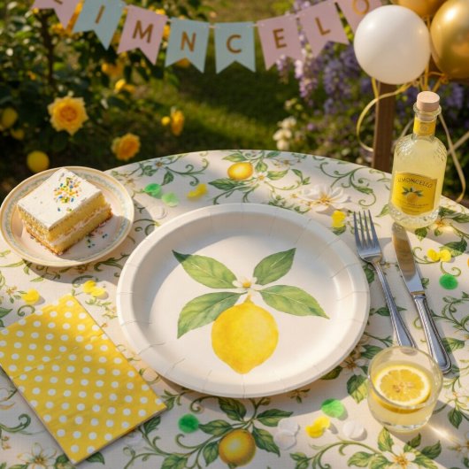 Wasserfarbe Lemon Birthday Pappteller