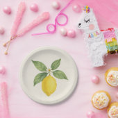 Wasserfarbe Lemon Birthday Pappteller (Party)