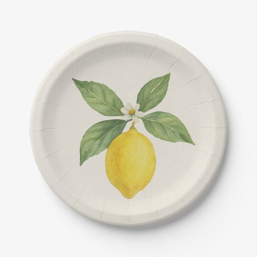Wasserfarbe Lemon Birthday Pappteller (Vorderseite)