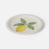 Wasserfarbe Lemon Birthday Pappteller (Schrägansicht)