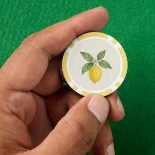 Wasserfarbe Lemon Birthday Pokerchips