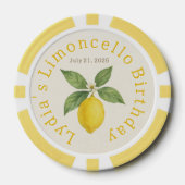 Wasserfarbe Lemon Birthday Pokerchips (Vorderseite)