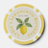 Wasserfarbe Lemon Birthday Pokerchips (Rückseite)