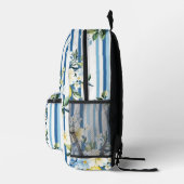 Wasserfarbe Lemon Blauer Streifen Bedruckter Rucksack (Rechts)