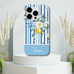 Wasserfarbe Lemon Blauer Streifen Case-Mate iPhone 14 Pro Hülle