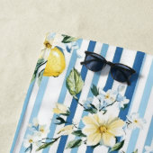 Wasserfarbe Lemon Blauer Streifen Strandtuch (Beispiel)