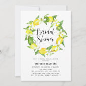Wasserfarbe Lemon Blossom Wreath Brautparty Einladung (Vorderseite)