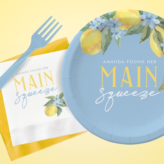 Wasserfarbe Lemon Blue Main Squeeze Personalisiert Pappteller