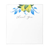 Wasserfarbe Lemon Botanical Vielen Dank Notizblock (Vorderseite)