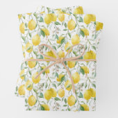Wasserfarbe Lemon Bouquet Sommermuster Geschenkpapier Set (Beispiel)