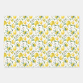 Wasserfarbe Lemon Bouquet Sommermuster Geschenkpapier Set (Vorderseite)