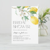 Wasserfarbe Lemon Bouquet Summer Brautparty Einladung (Stehend Vorderseite)