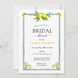 Wasserfarbe Lemon Bridal Dusche Einladung