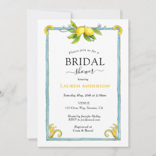 Wasserfarbe Lemon Bridal Dusche Einladung