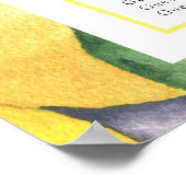 Wasserfarbe Lemon CITRUS Hochzeitskarte Poster (Ecke)