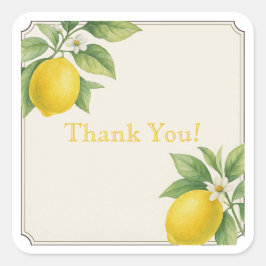 Wasserfarbe Lemon Danke Square Sticker