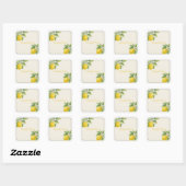 Wasserfarbe Lemon Danke Square Sticker (Blatt)