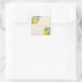 Wasserfarbe Lemon Danke Square Sticker (Tasche)