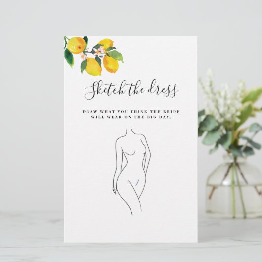 Wasserfarbe Lemon Hochzeitskleid Brautparty Game (Stehend Vorderseite)