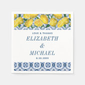 Wasserfarbe Lemon Italienische Hochzeit Serviette (Vorderseite)